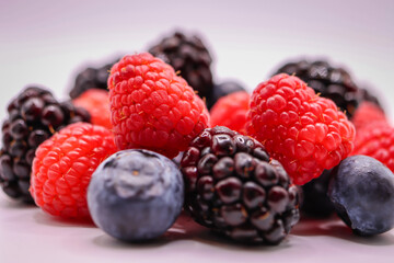 Up close shot of mixed berries