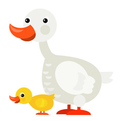 cartoon scene with duck family illustration