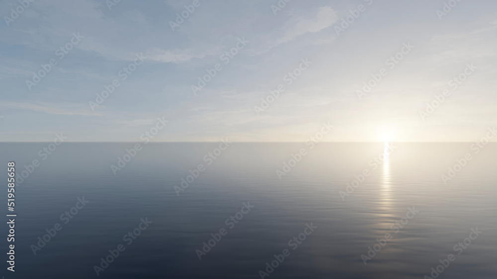 Canvas Prints the sky and water are reflections of the setting sun. 3d render
