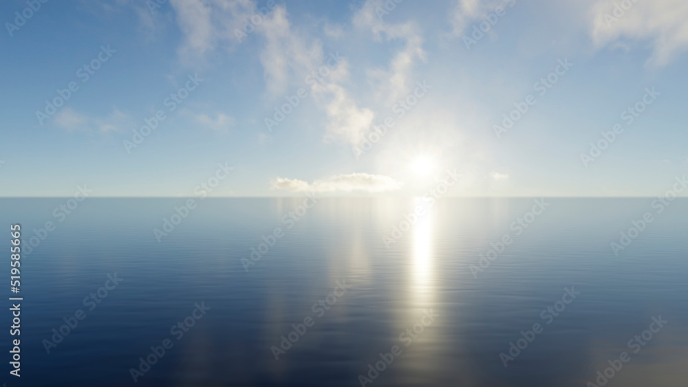 Canvas Prints the sky and water are reflections of the setting sun. 3d render