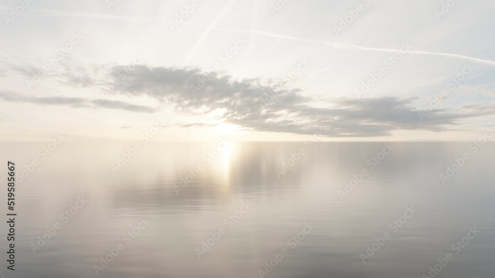 Canvas Prints the sky and water are reflections of the setting sun. 3d render