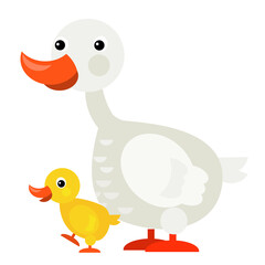 cartoon scene with duck family illustration