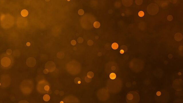 gold particles abstract background with shining golden Floating Dust Particles Flare Bokeh star on Black Background. Futuristic glittering in space.	