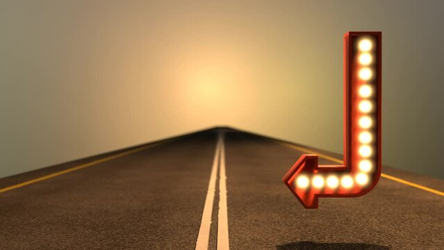 Change your path. 3D render change the lane or choose your way concept animation.