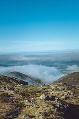 landscape with clouds and sun Serra da Estrela