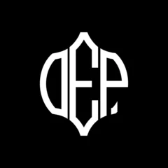 Deurstickers OEP letter logo. OEP best black background vector image. OEP Monogram logo design for entrepreneur and business.  © image