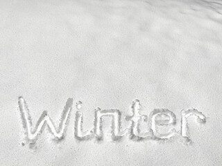 The inscription on the snow 