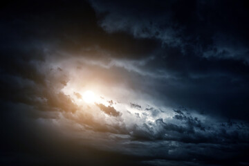 Fototapeta na wymiar Storm Clouds with a Light
