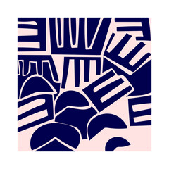 Aesthetic black and white abstract hand drawn vector illustration background.