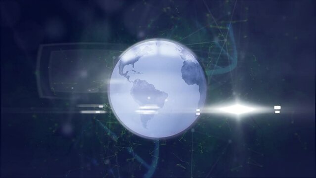 Animation of data processing over globe