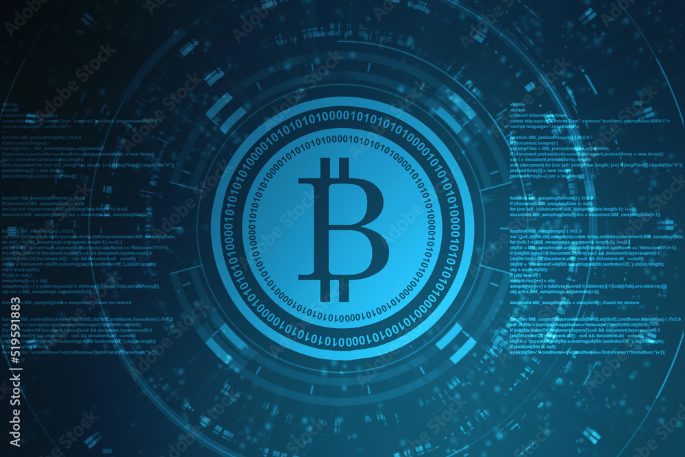 Poster global abstract bitcoin crypto currency blockchain technology world map background illustration