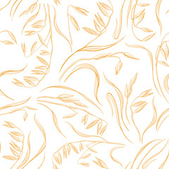 Cereals seamless pattern. Vector sketch, seeds