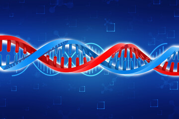 3d illustraction of dna structure in medical abstract background