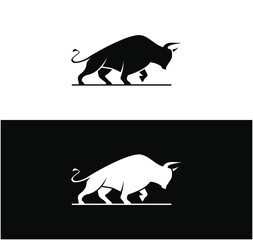 illustration of a silhouette of a bull