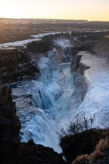 Gullfoss in Island im Winter