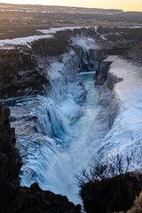 Gullfoss in Island im Winter