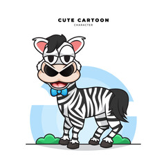 Cute cartoon character of zebra