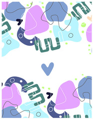 Vector illustration. Various geometric shapes. Geometric abstraction. Template for postcard, poster