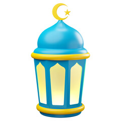 3D icon islamic lantern, ramadan concept