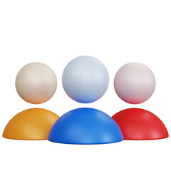 3d rendering colorful team user icon isolated