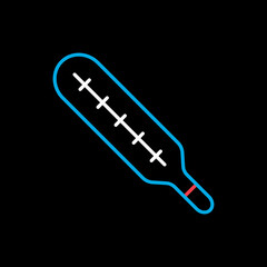 Mercury medical thermometer vector icon