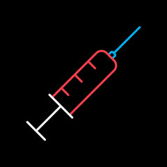 Syringe vector icon. Medical sign