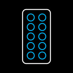 Pills strip vector icon. Medical sign