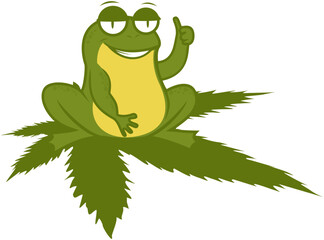 frog on a leaf illustration
