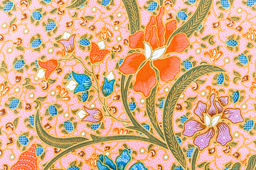 The Batik sarong pattern background in Thailand, traditional batik sarong in Asian.