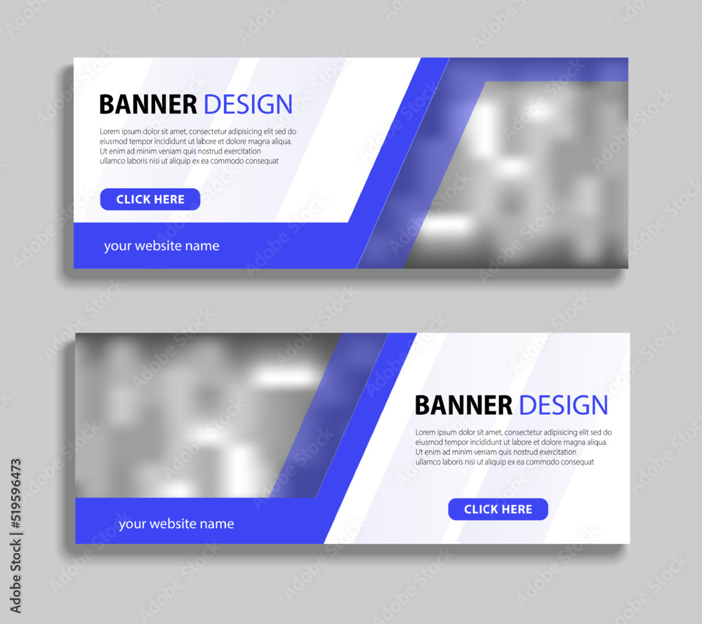 Poster abstract horizontal banner template design. web banner vector design with place for pictures. vector