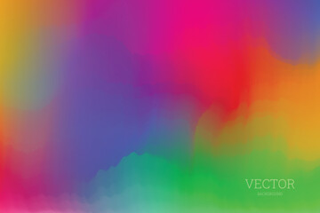 Colorful Gradient Watercolor Background. Blurred Banner. Abstract Wallpaper. Multicolored. Vector
