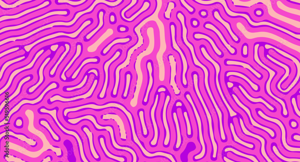 Poster Psychedelic vivid abstract background with a pattern of curved lines.