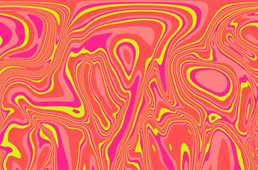 Abstract op-art background with warped colorful lines. Trippy 70s style illustration.