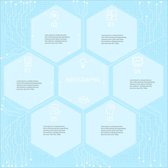 Abstract elements Infographic Hexagon shape data vector Template Process concept Step for strategy and information education