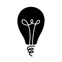 a light bulb with beams of light on a white background. Vector illustration
