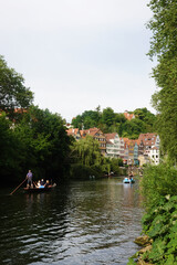 Fototapeta na wymiar River embankment in Tubingen, Germany