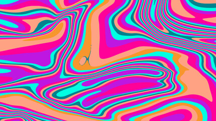 Trippy organic geometric background with warped colorful fluid lines.