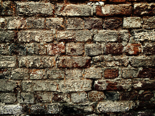 The cinematic polluted wall background with dark shadows. vintage textured scary backdrop of the...