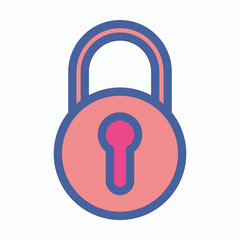 padlock icon, lock vector, key illustration