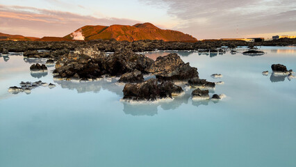 The pool of Blue Lagoon at Grindav&iacute;k in Iceland