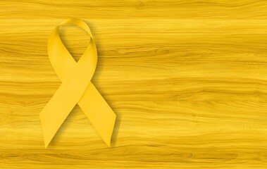 Sarcoma Bone Cancer ribbon awareness with yellow bow for childhood cancer awareness, cholangiocarcinoma, gallbladder cancer, world Suicide Prevention Day