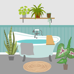 Bathroom interior vector illustration. - 519602078