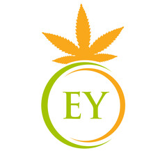 Letter EY Cannabis Marijuana Logo. Cannabis Logo Symbol for Therapy, Medical and Health Care