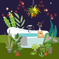 Bathroom interior vector illustration. - 519602264