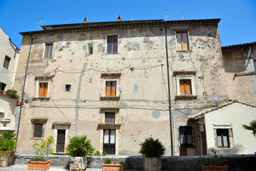 internal courtyard of Orsini palace (historic castle) is located in the historic center of the...