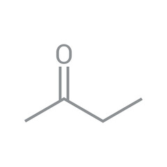 chemical structure of Butanone (C4H8O)