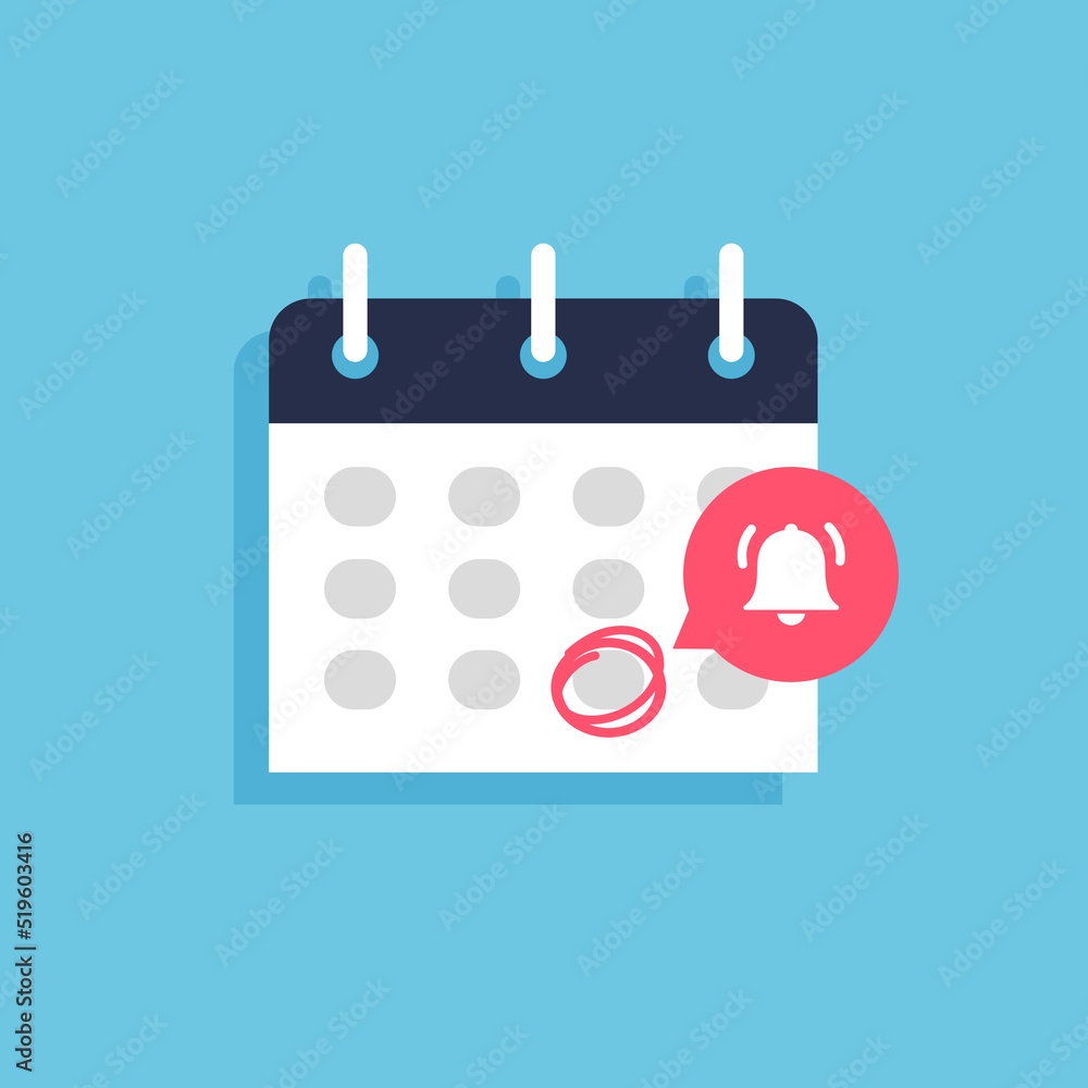 Aufkleber calendar deadline or event reminder notification. highlighted date on it. event or selected importan