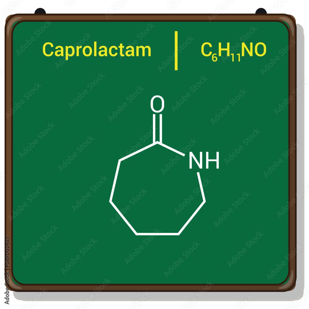 Canvas Prints chemical structure of Caprolactam (C6H11NO)