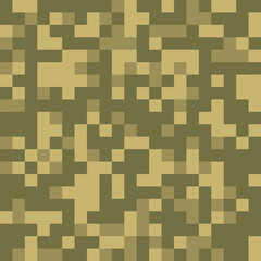Green grass pixel texture. Abstract geometric square shape blocks background. Old game art mosaic pattern.