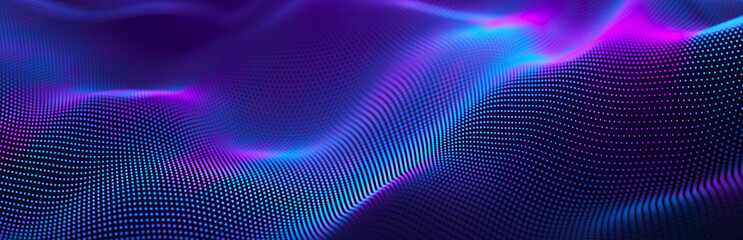 Musical wave. Beautiful illustration with connected dots and lines. Digital network background. 3D © Ginger Hamster